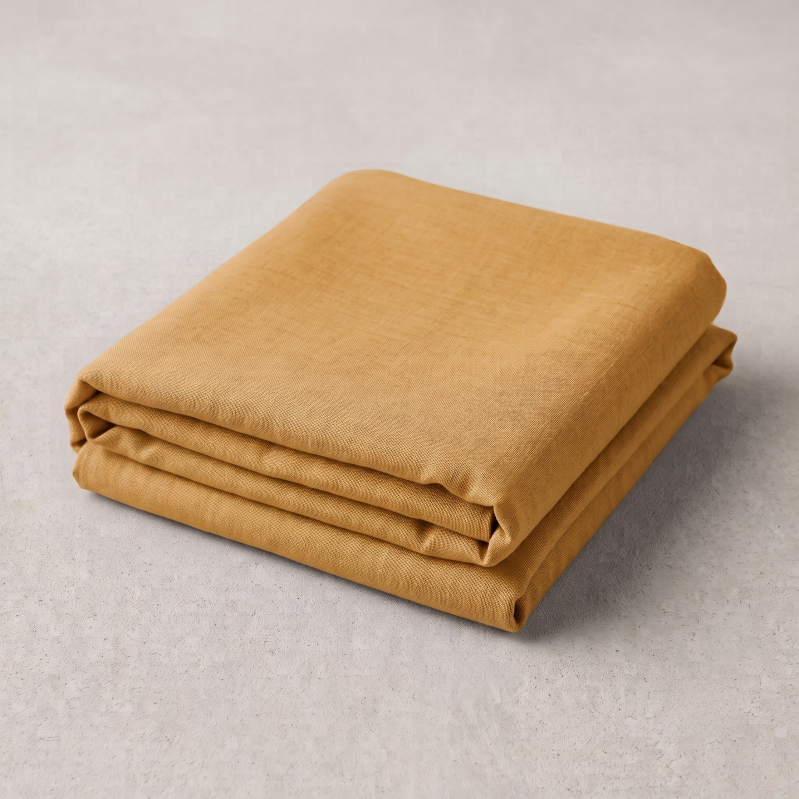 Soft folded gold malmal kapda for ushnakal seva.